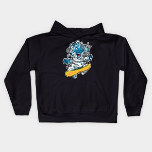 Cute Abominable Snowman or Yeti Snowboarder Kids Hoodie